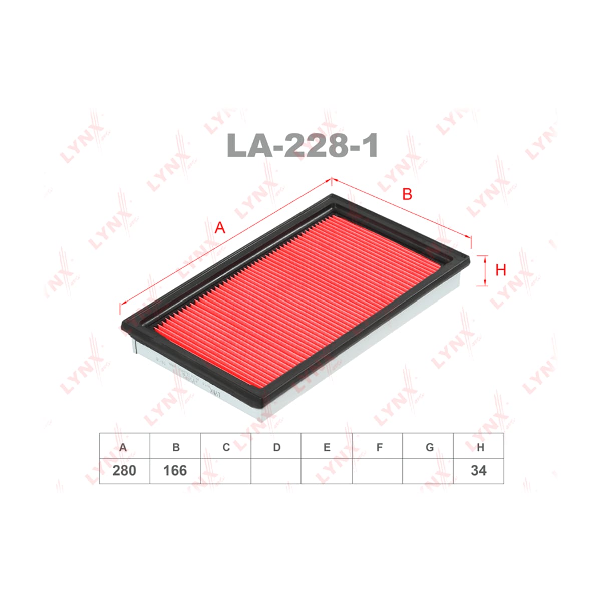 LYNXAUTO Фильтр воздушный LA2281