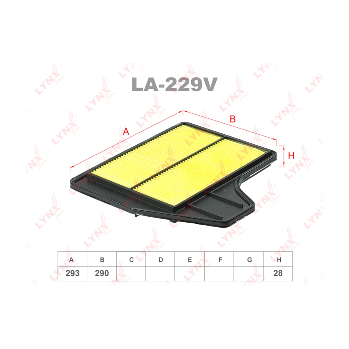 LYNXAUTO Фильтр воздушный LA229V