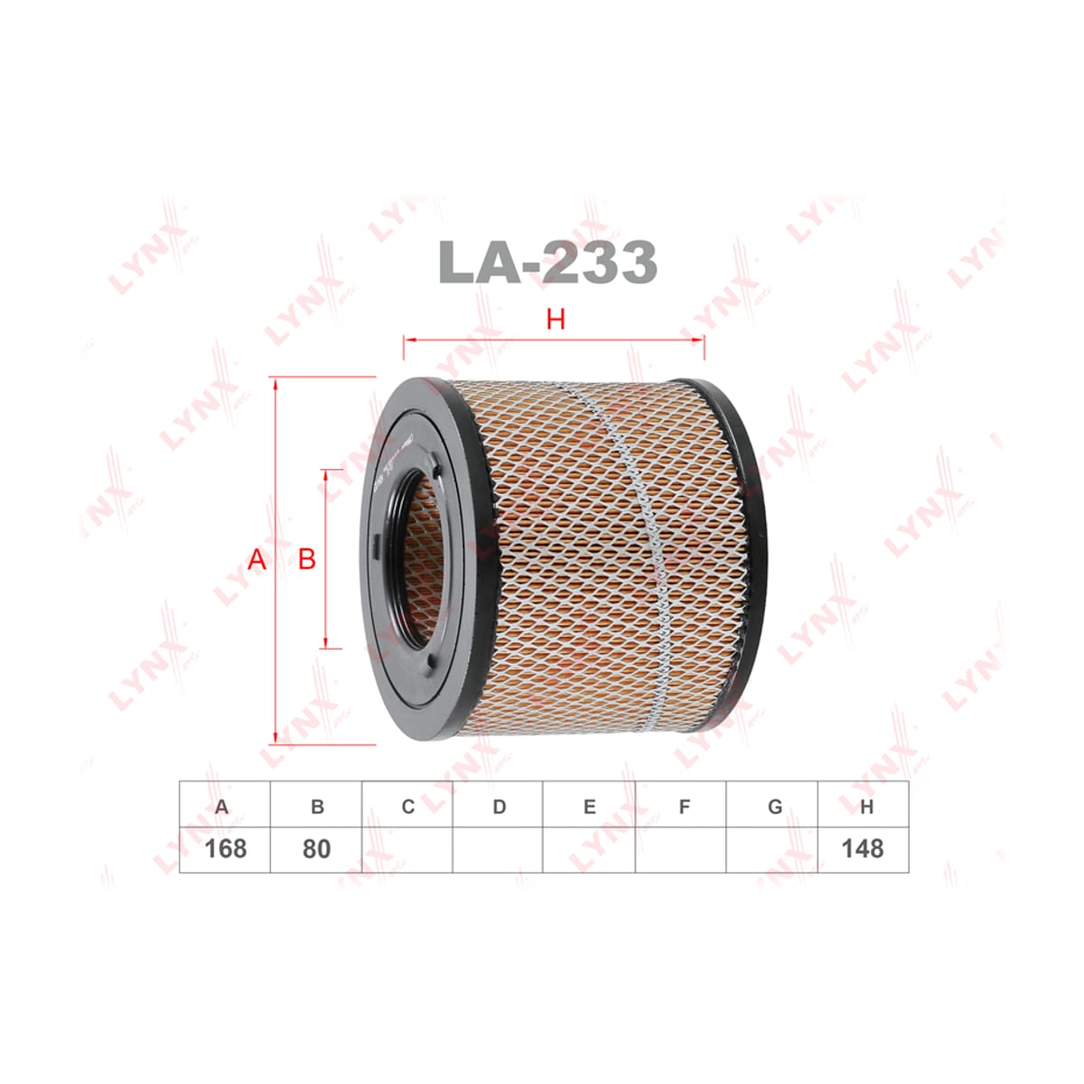 LYNXAUTO Фильтр воздушный LA233