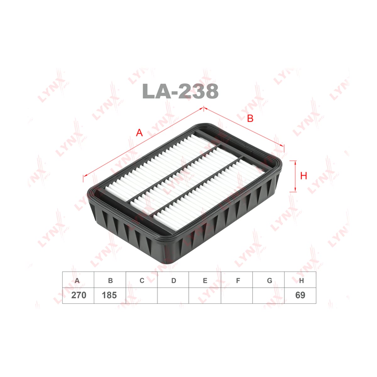 LYNXAUTO Фильтр воздушный LA238