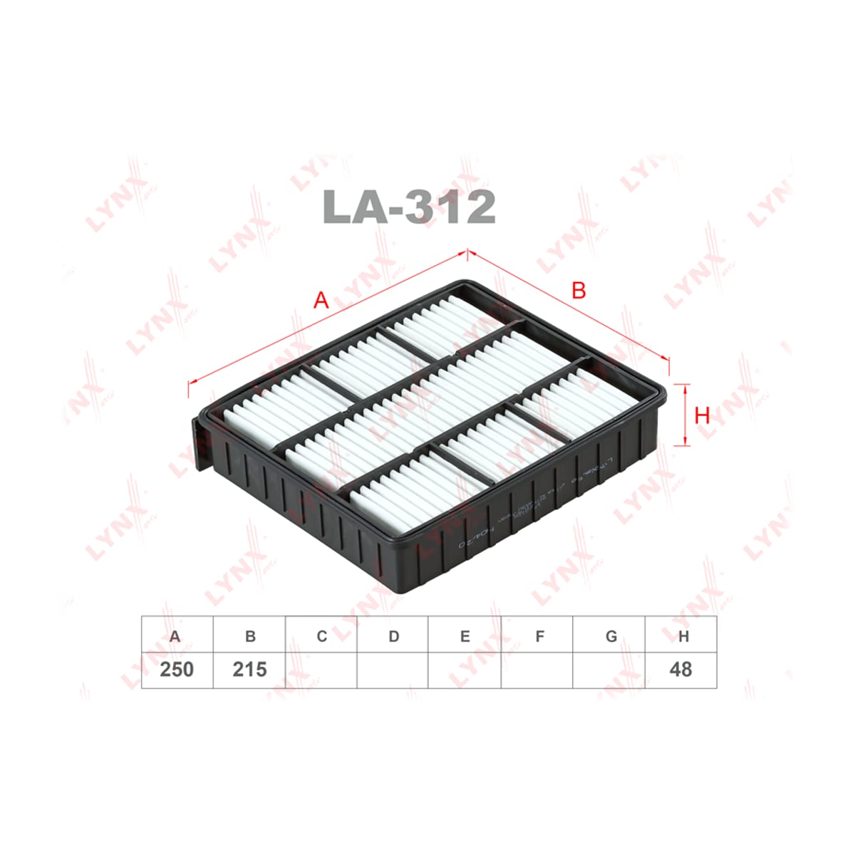LYNXAUTO Фильтр воздушный LA312