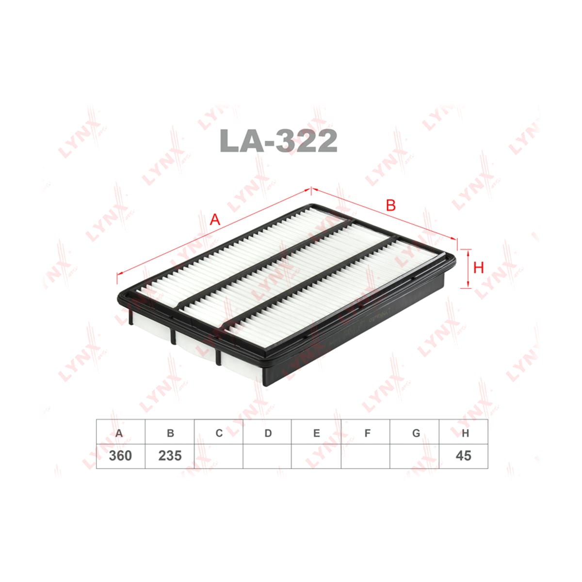 LYNXAUTO Фильтр воздушный LA322