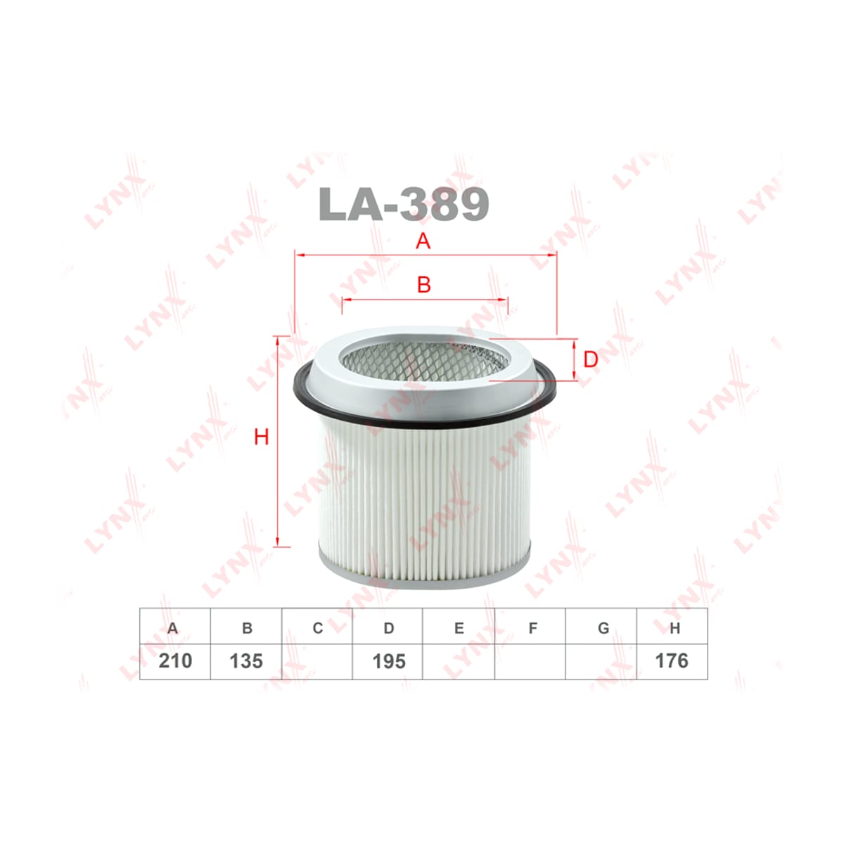 LYNXAUTO Фильтр воздушный LA389