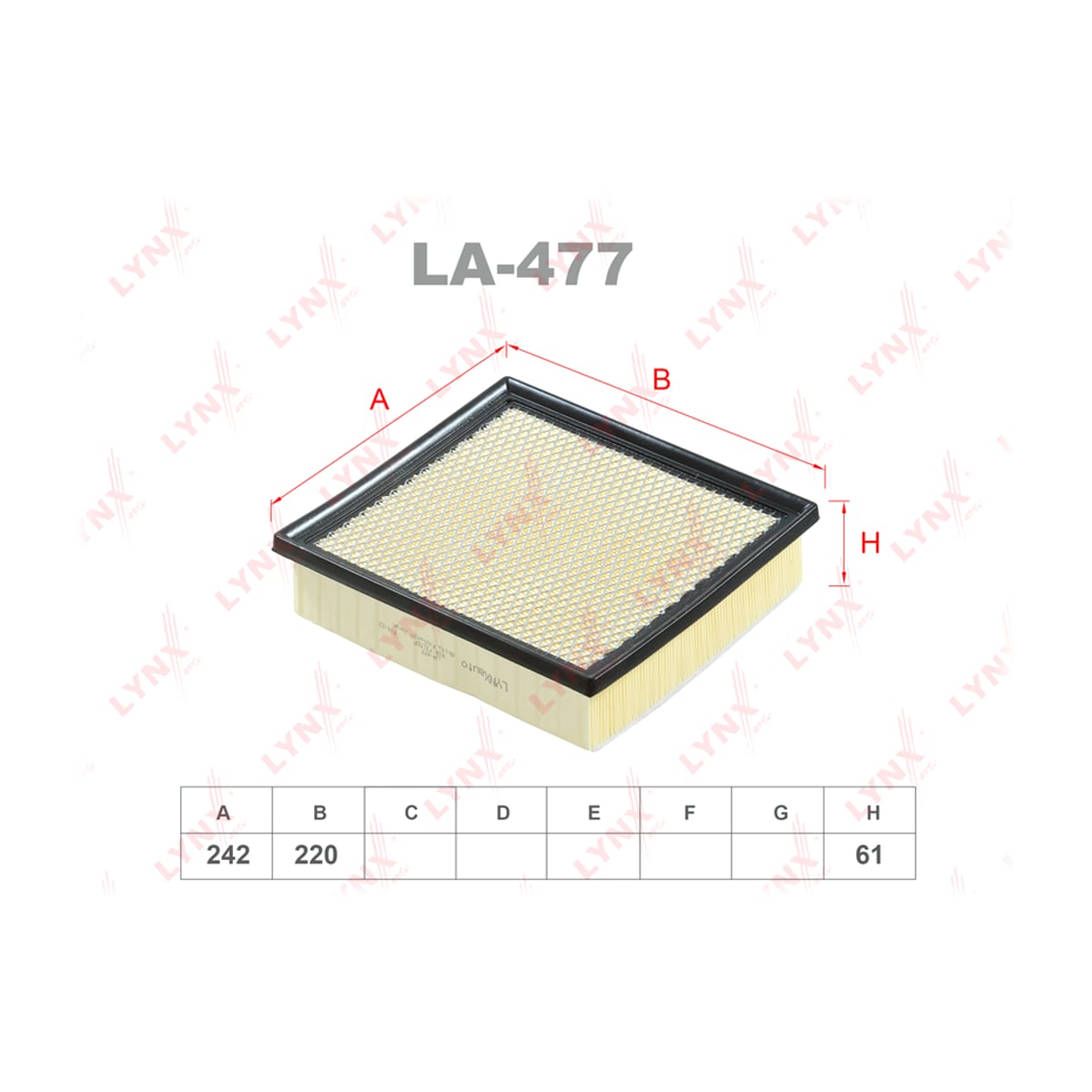 LYNXAUTO Фильтр воздушный LA477