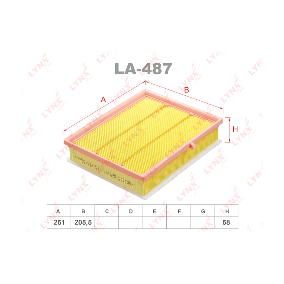 LYNXAUTO Фильтр воздушный LA487
