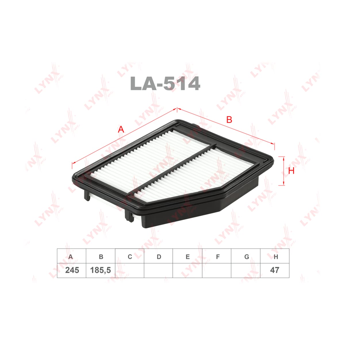 LYNXAUTO Фильтр воздушный LA514