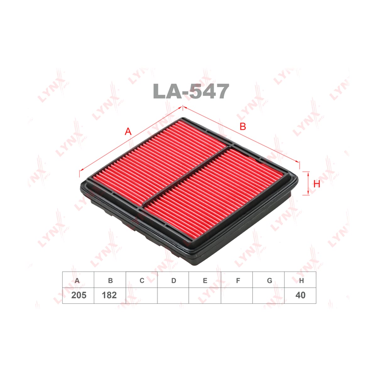 LYNXAUTO Фильтр воздушный LA547