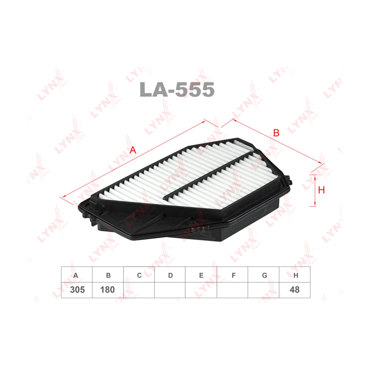 LYNXAUTO Фильтр воздушный LA555