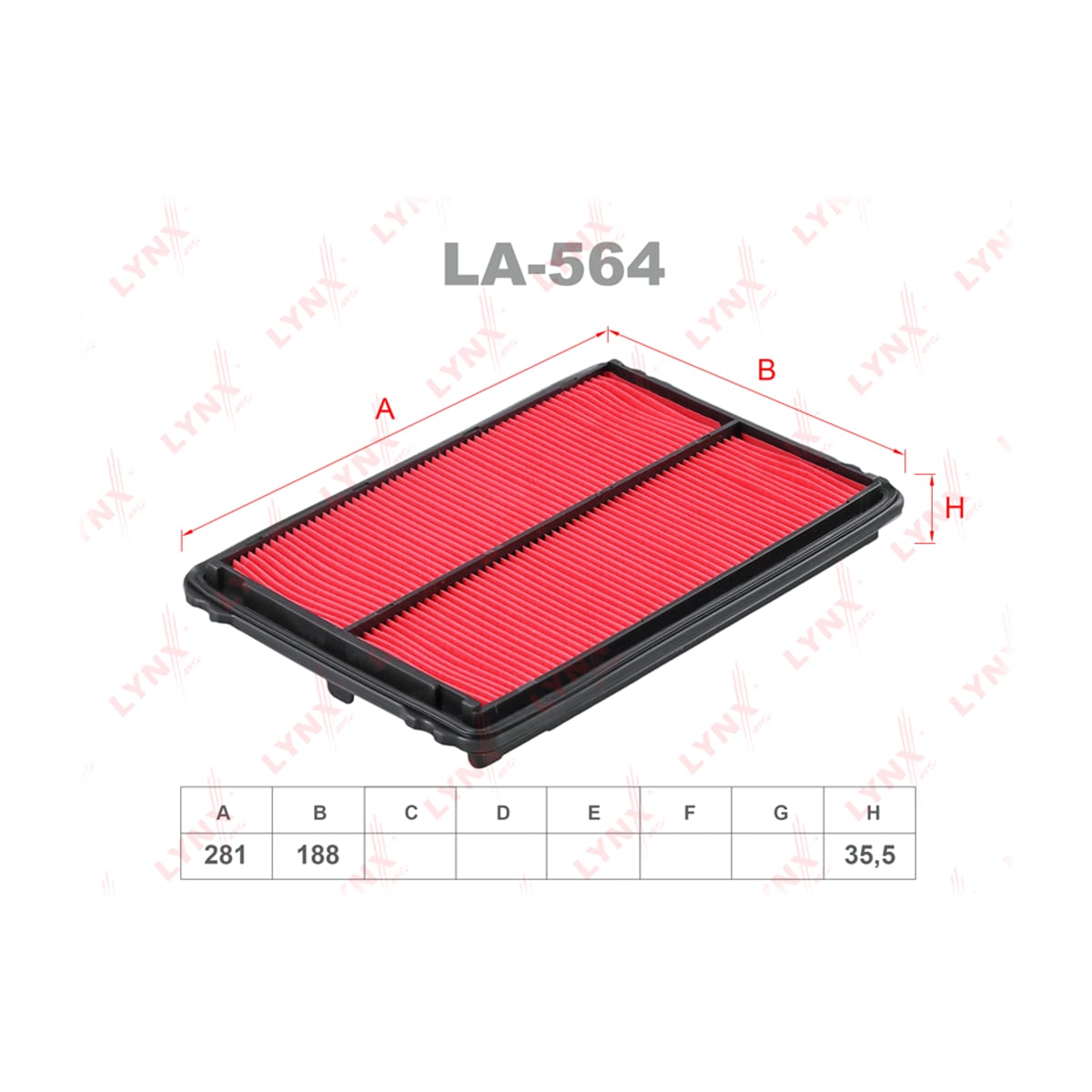 LYNXAUTO Фильтр воздушный LA564