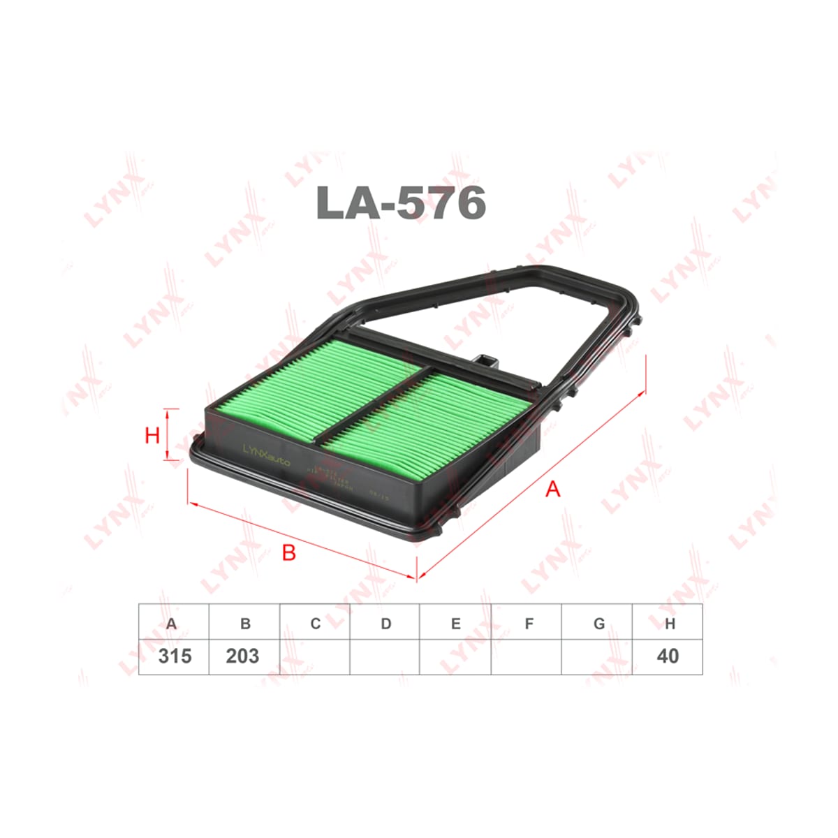 LYNXAUTO Фильтр воздушный LA576