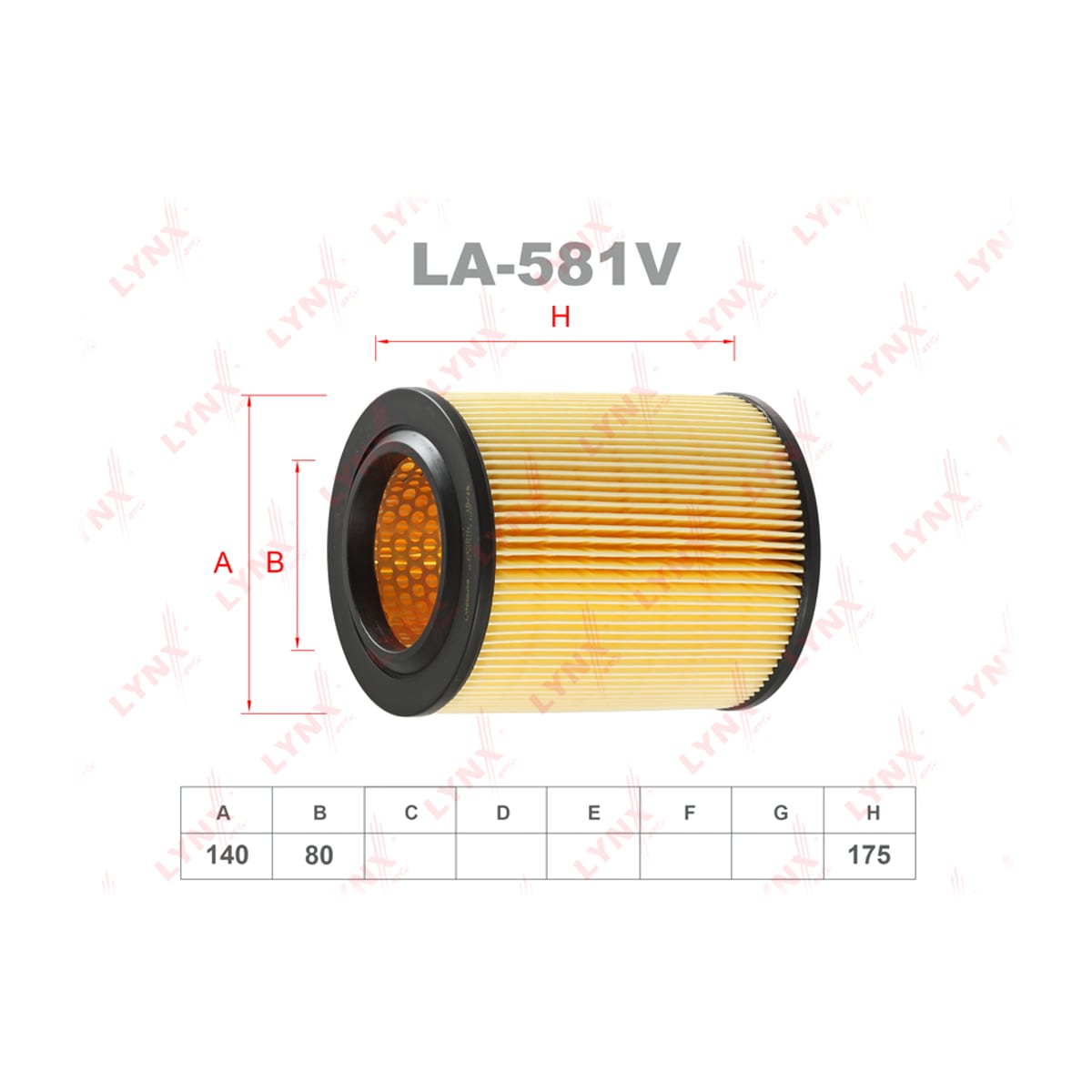 LYNXAUTO Фильтр воздушный LA581V