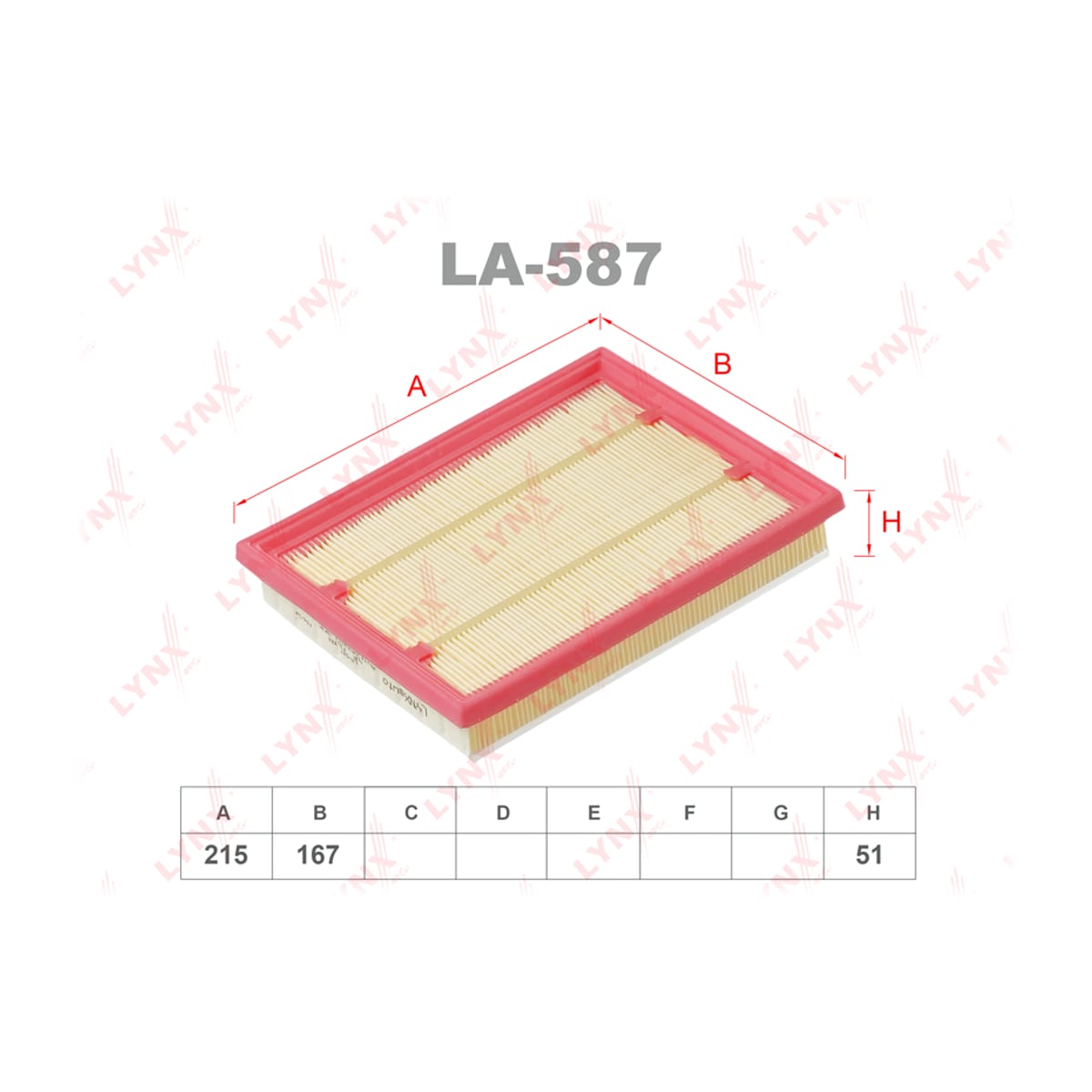 LYNXAUTO Фильтр воздушный LA587