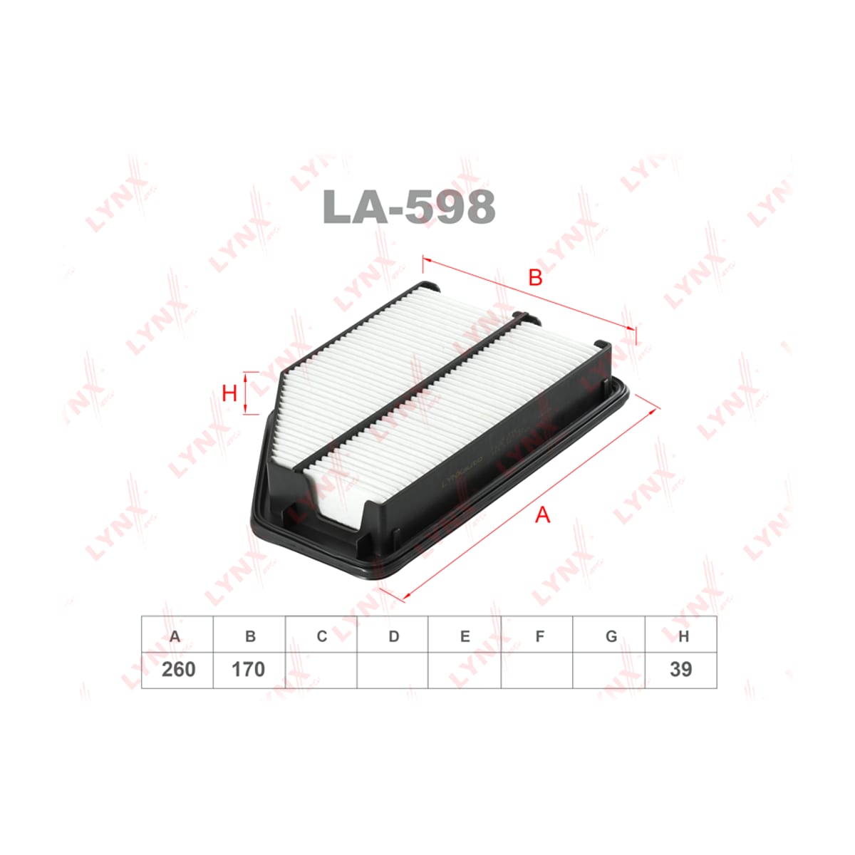 LYNXAUTO Фильтр воздушный LA598
