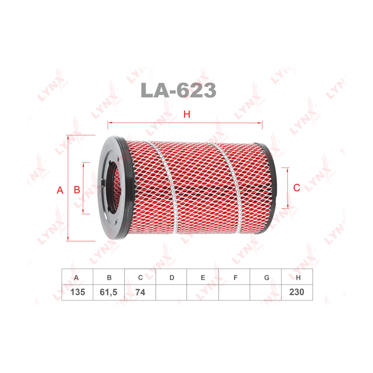 LYNXAUTO Фильтр воздушный LA623