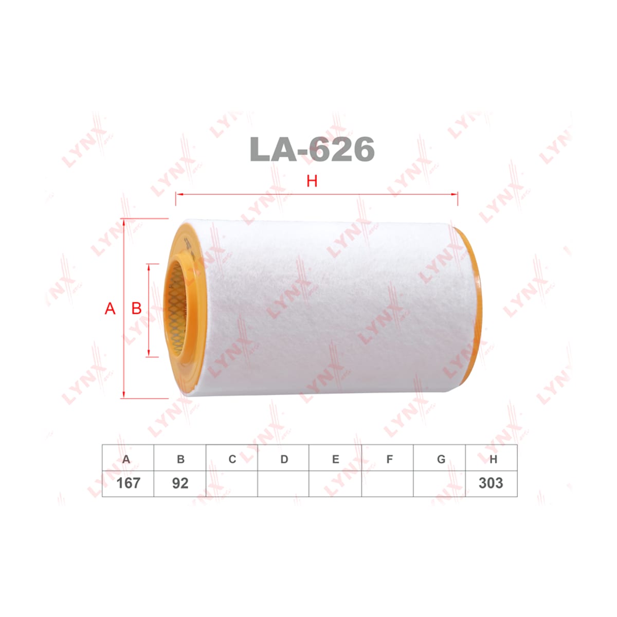 LYNXAUTO Фильтр воздушный LA626
