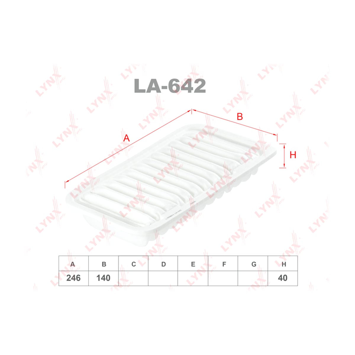 LYNXAUTO Фильтр воздушный LA642
