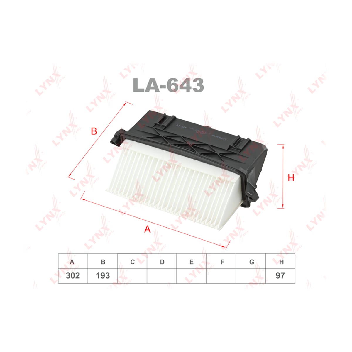 LYNXAUTO Фильтр воздушный LA643