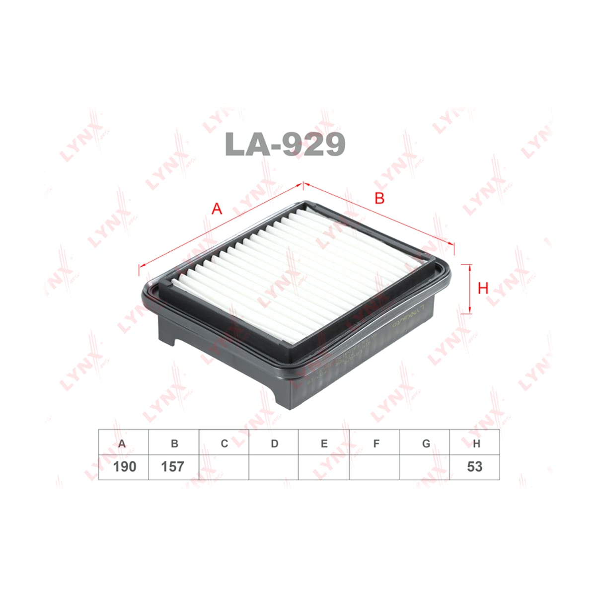 LYNXAUTO Фильтр воздушный LA929