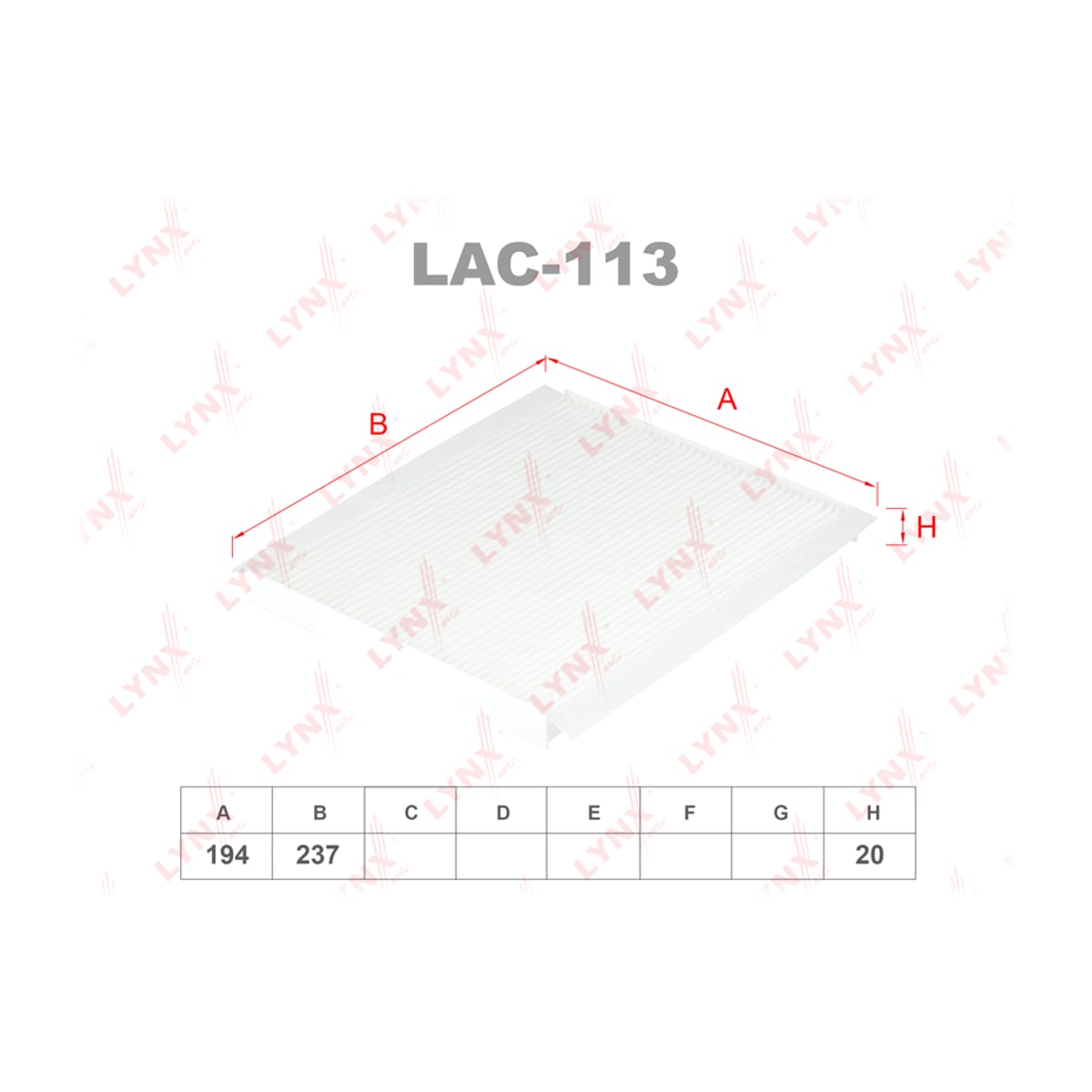 LYNXAUTO Фильтр салона LAC113