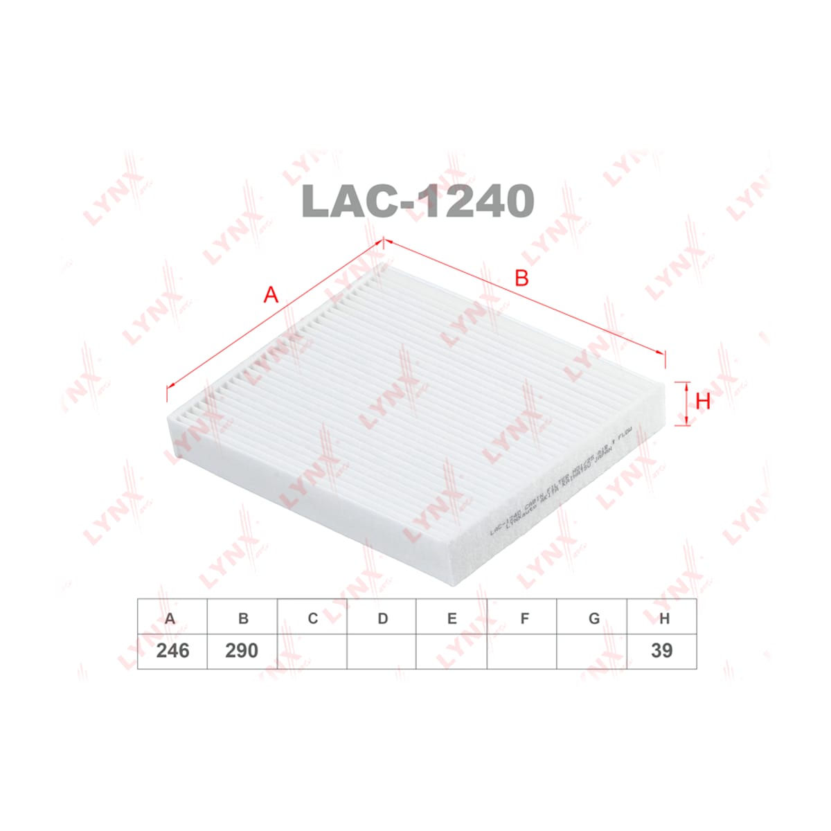 LYNXAUTO Фильтр салонный LAC1240
