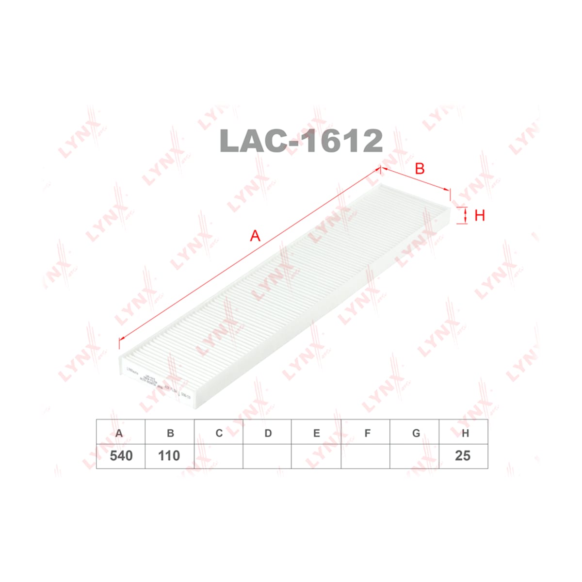 LYNXAUTO Фильтр салонный LAC1612