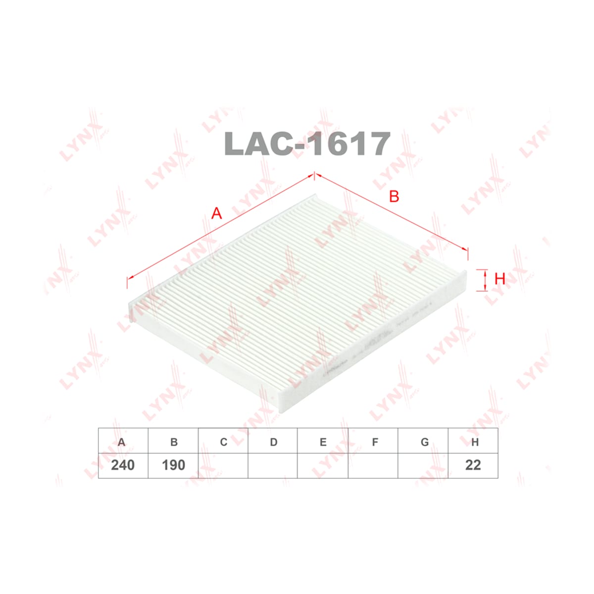 LYNXAUTO Фильтр салонный LAC1617
