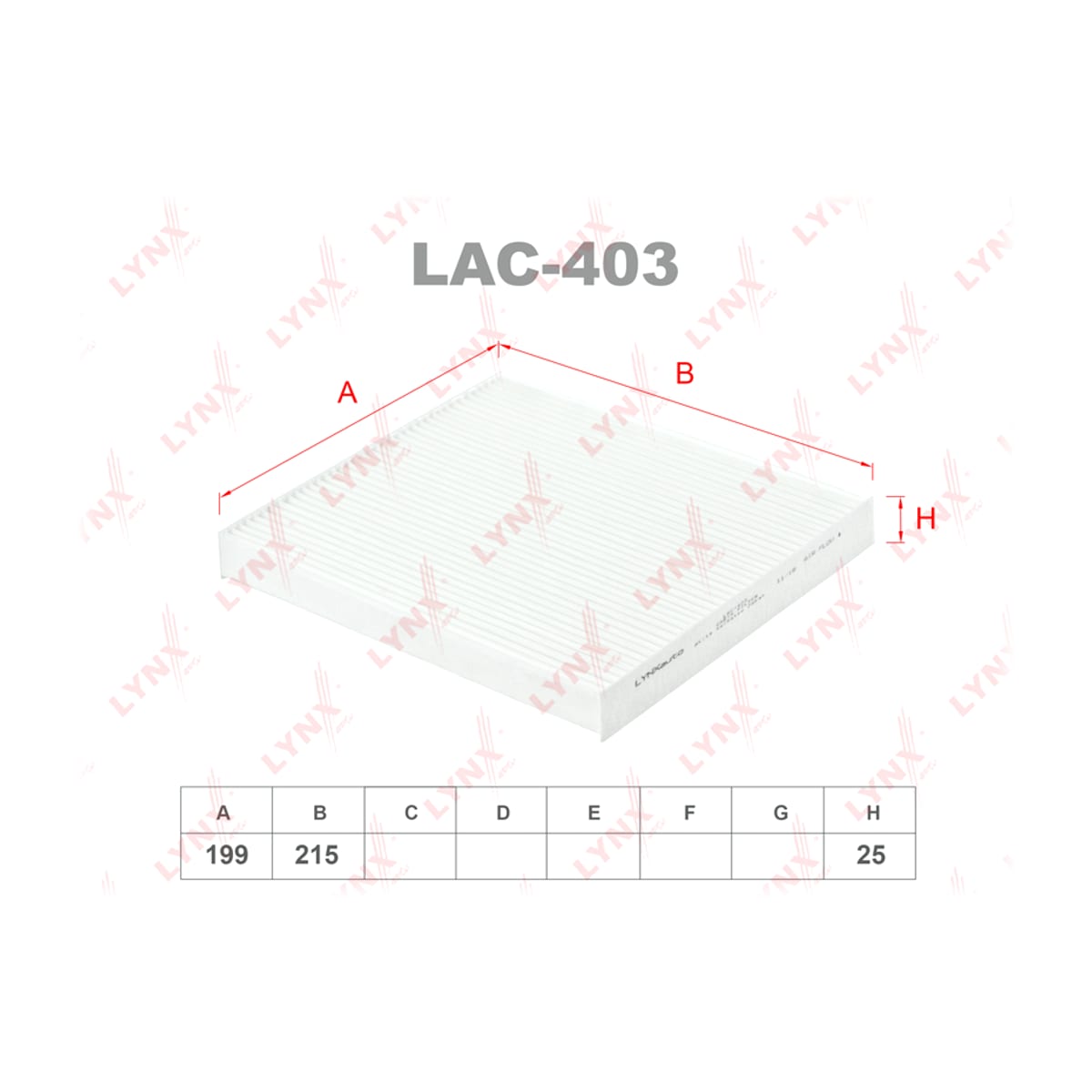 LYNXAUTO Фильтр салонный LAC403