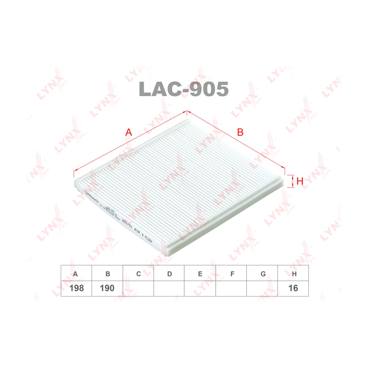 LYNXAUTO Фильтр салона LAC905