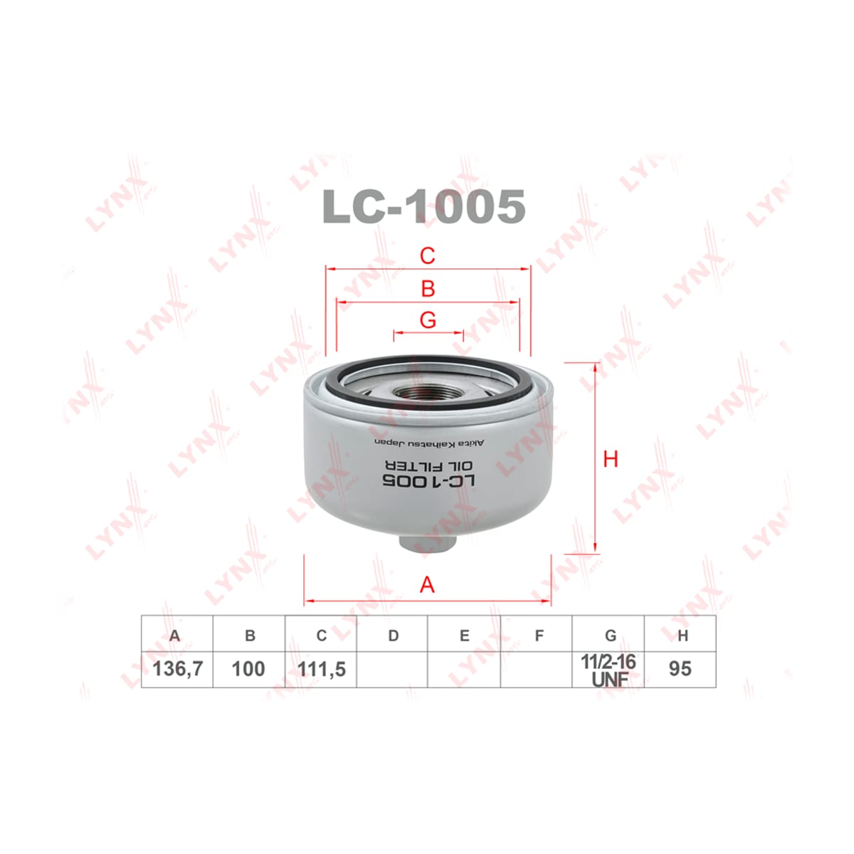 LYNXAUTO Фильтр масляный LC1005