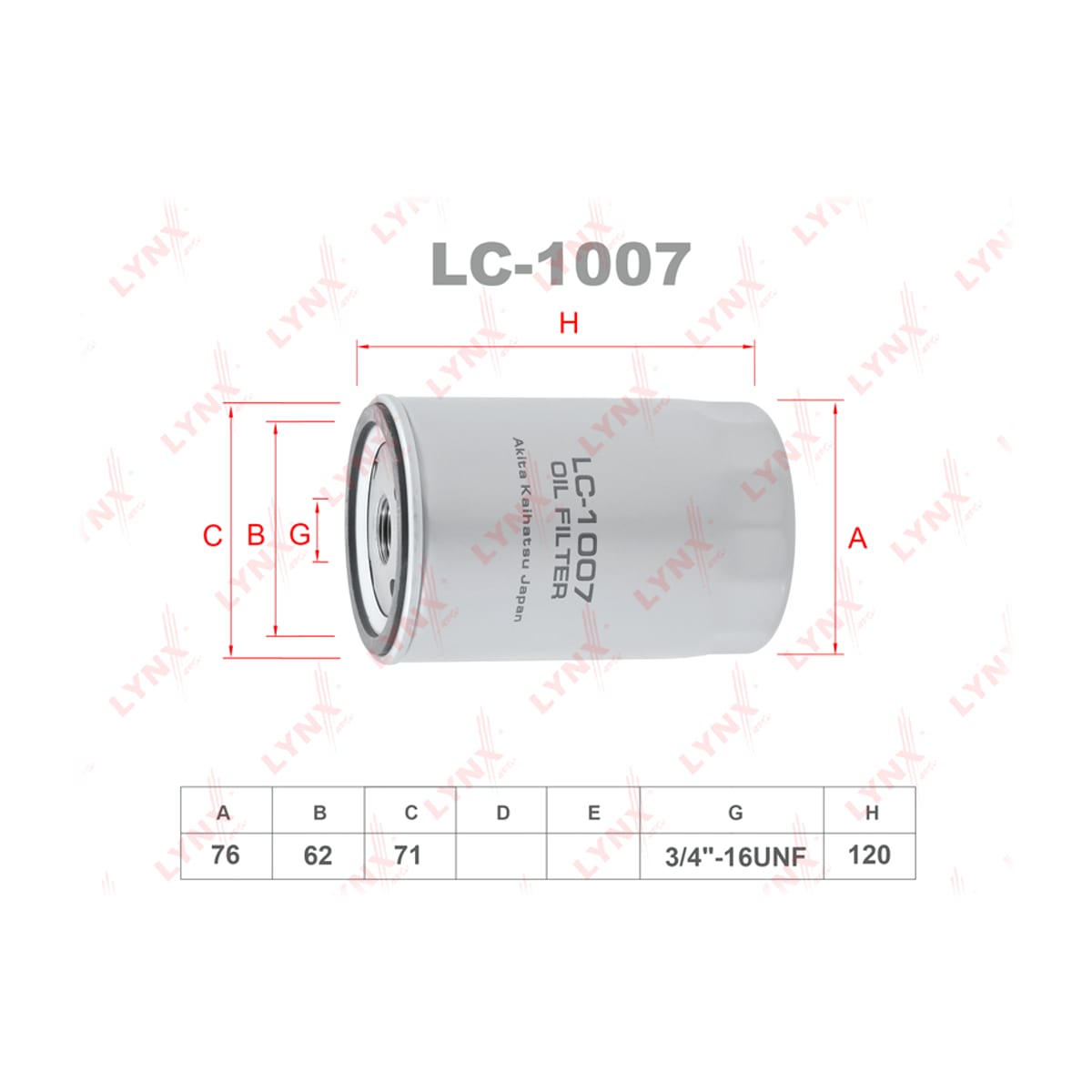 LYNXAUTO Фильтр масляный LC1007
