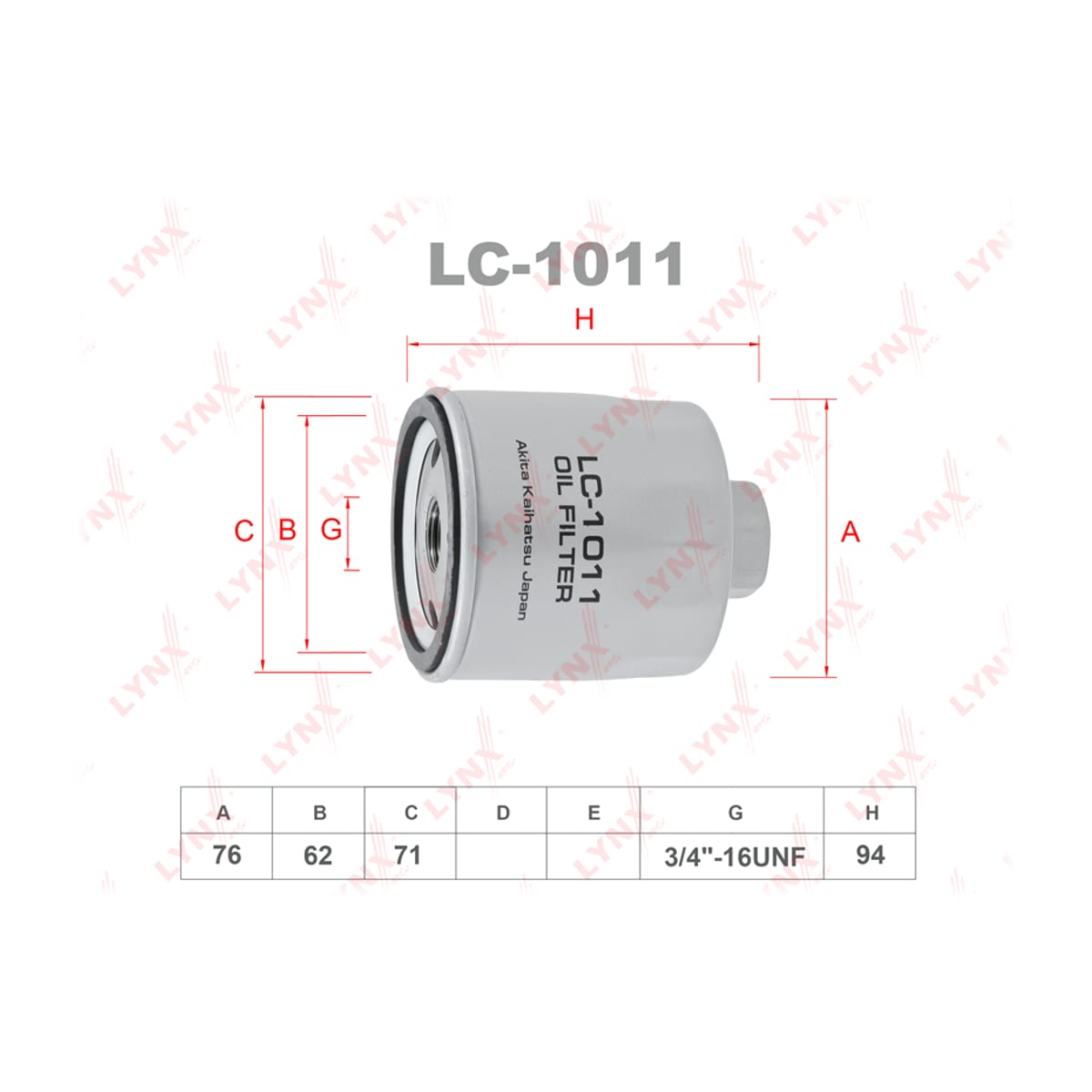 LYNXAUTO Фильтр масляный LC1011