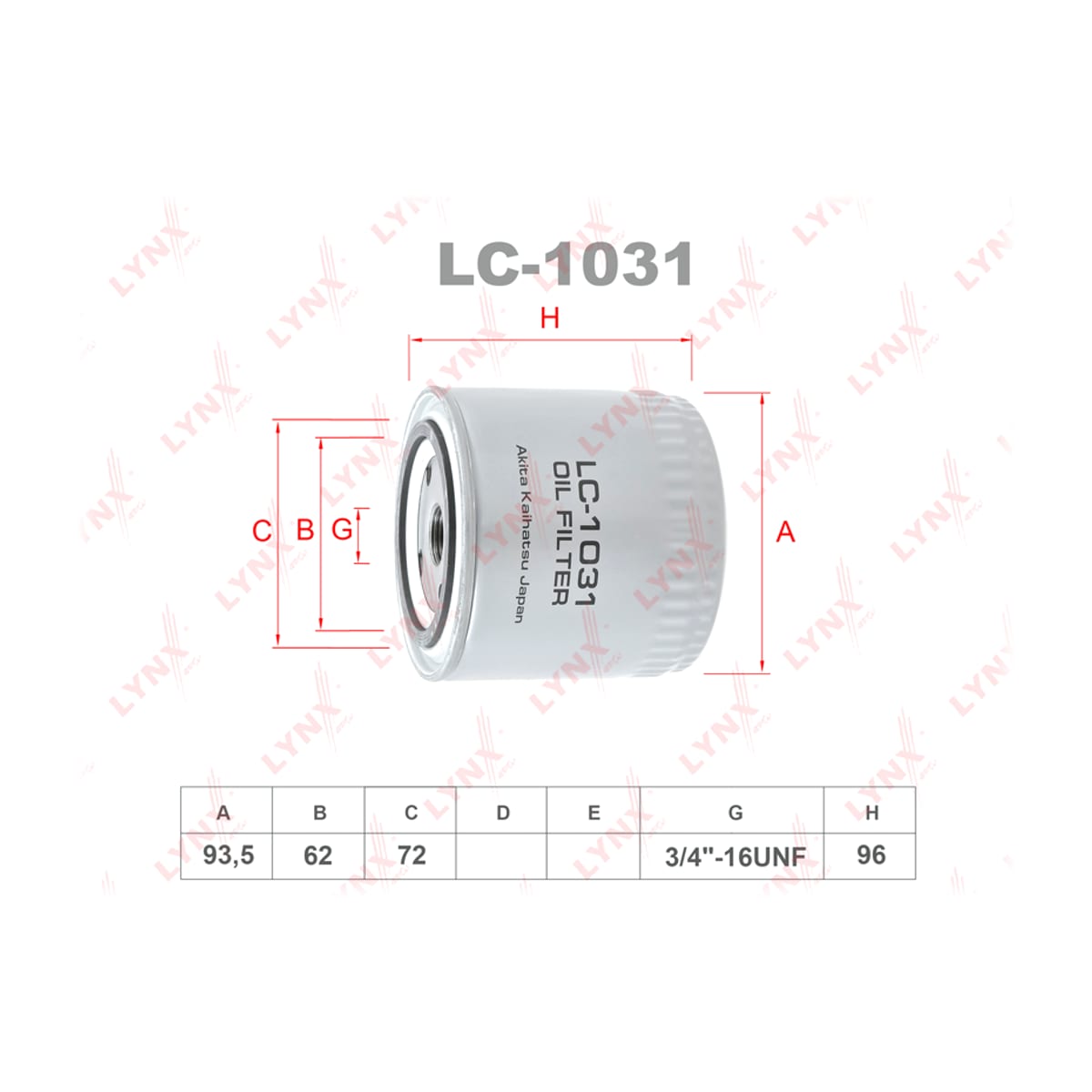 LYNXAUTO Фильтр масляный LADA 2101-07/2110/NIVA 2121/2131 LC1031