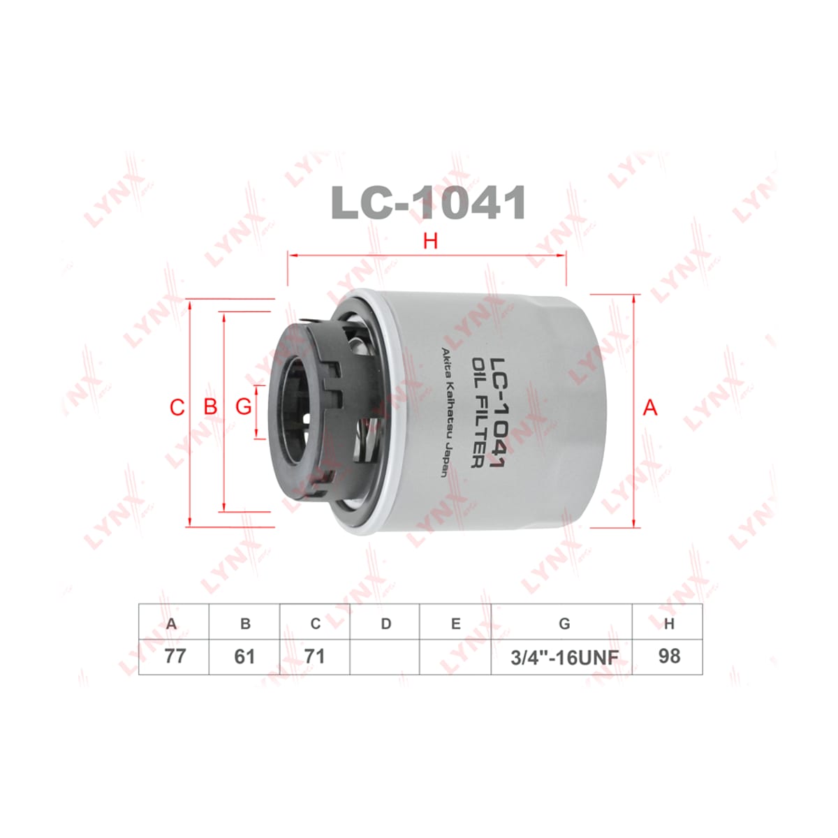 LYNXAUTO Фильтр масляный LC1041