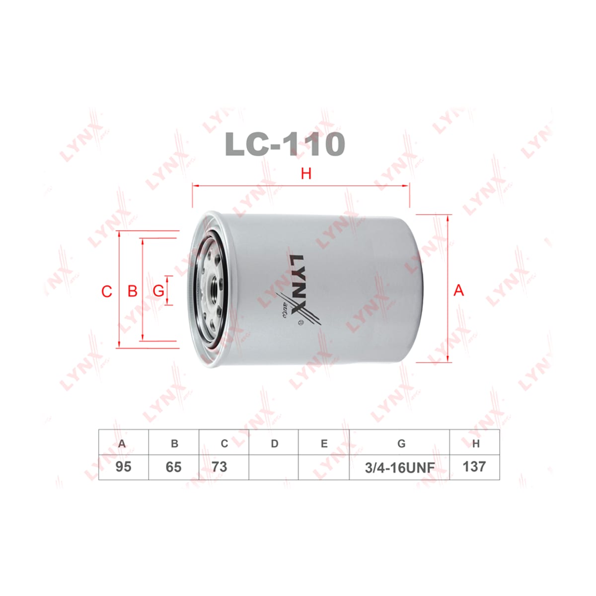 LYNXAUTO Фильтр масляный LC110
