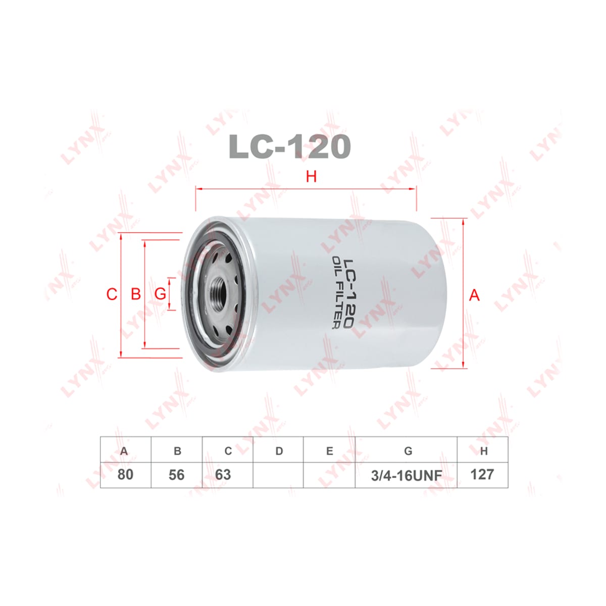 LYNXAUTO Фильтр масляный LC120