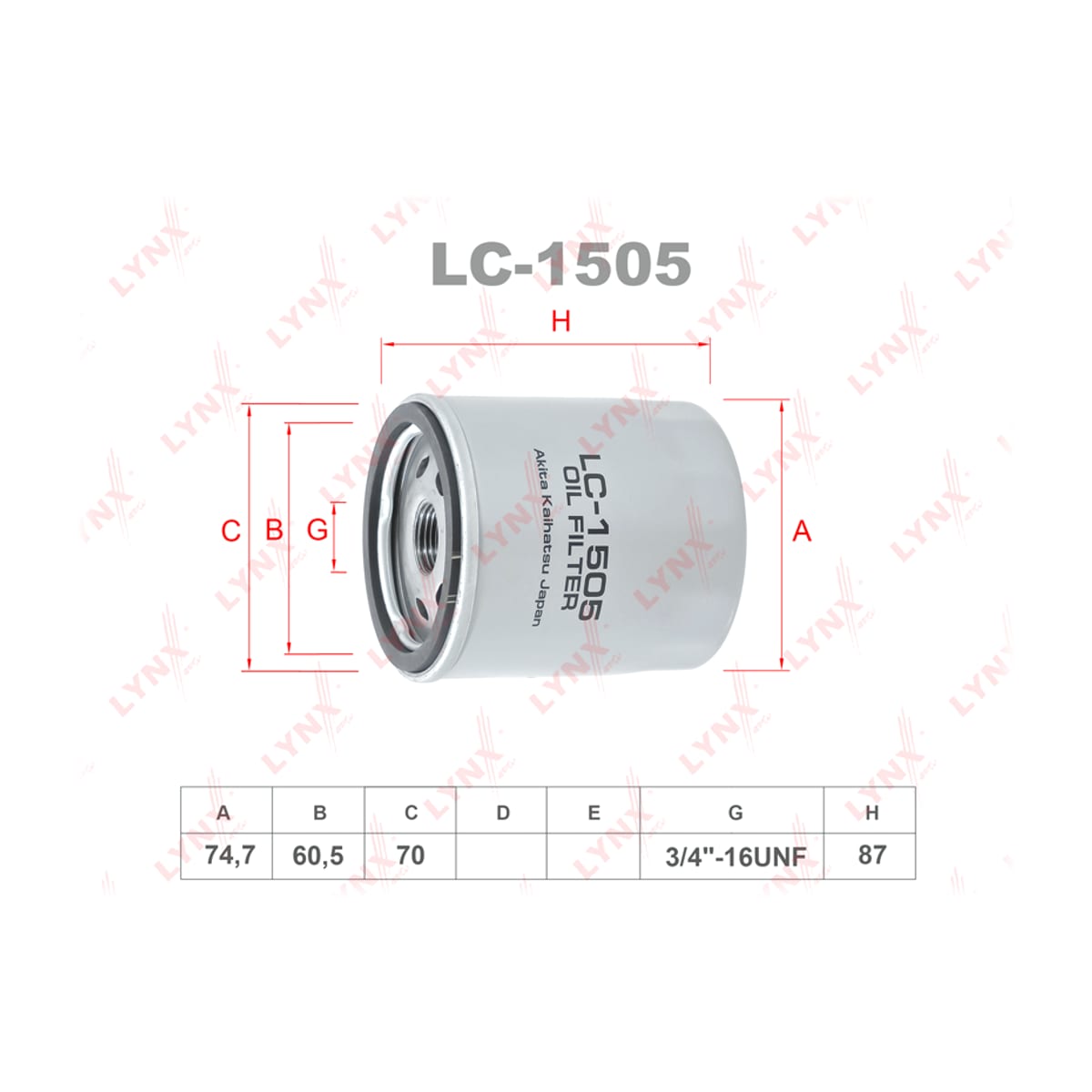 LYNXAUTO Фильтр масляный LC1505