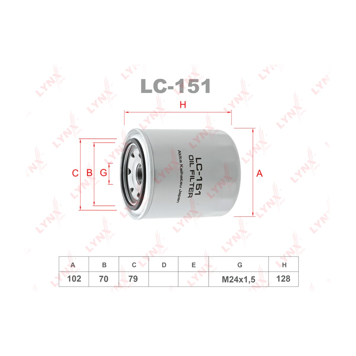 LYNXAUTO Фильтр масляный LC151