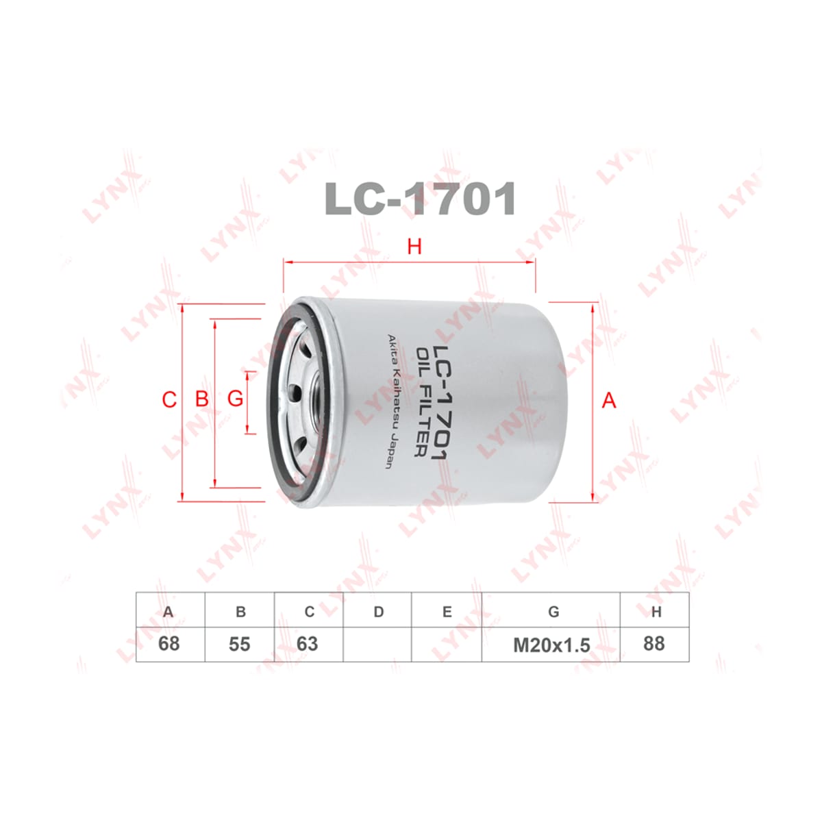 LYNXAUTO Фильтр масляный LC1701