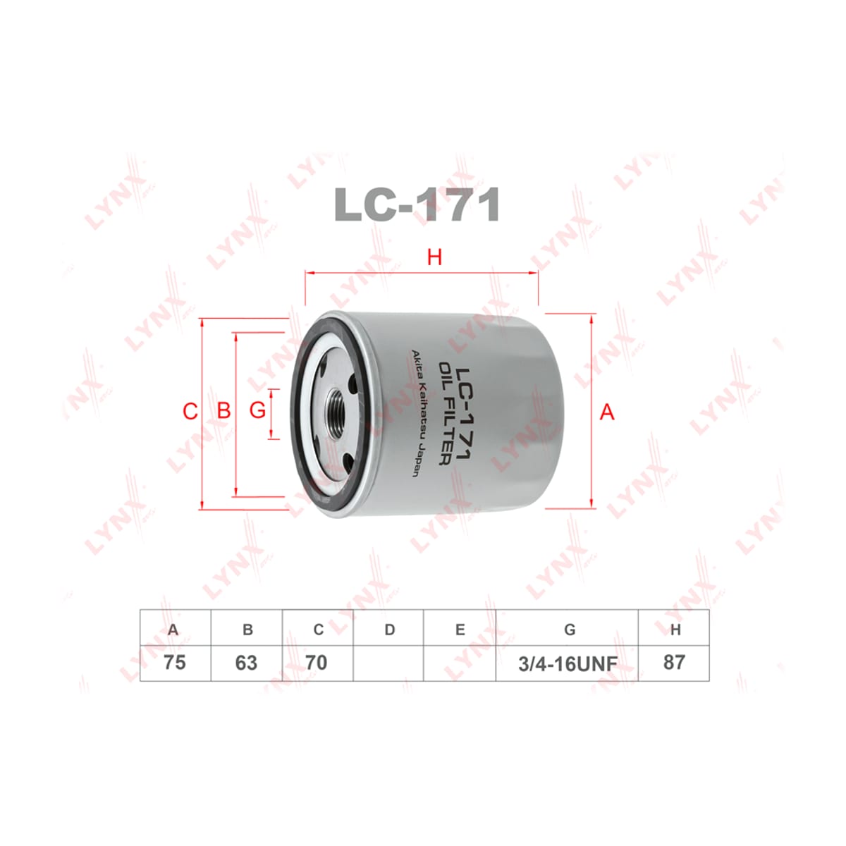 LYNXAUTO Фильтр масляный LC171