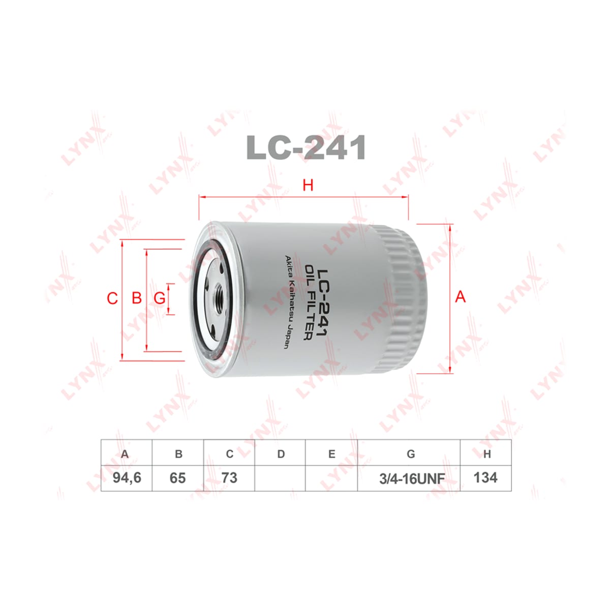LYNXAUTO Фильтр масляный LC241