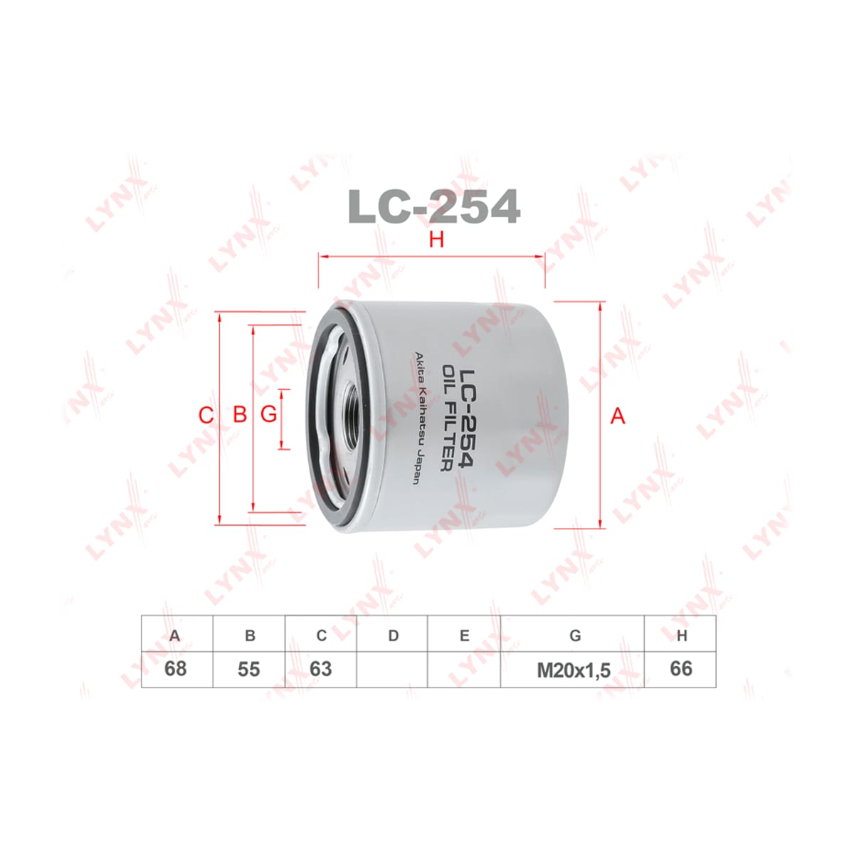 LYNXAUTO Фильтр масляный LC254