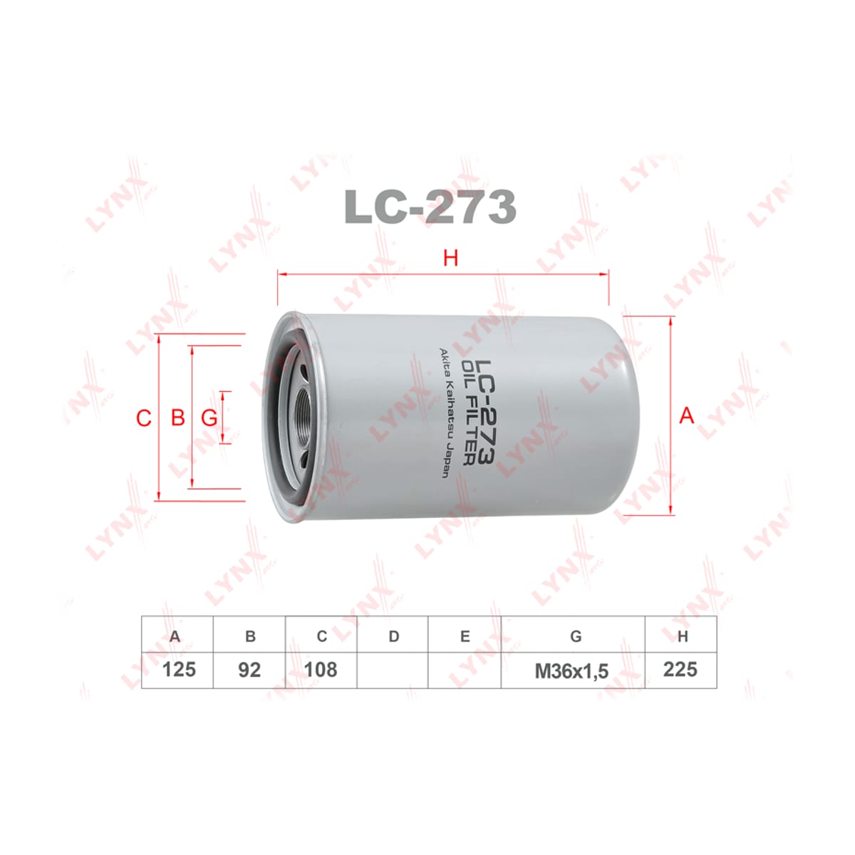 LYNXAUTO Фильтр масляный LC273