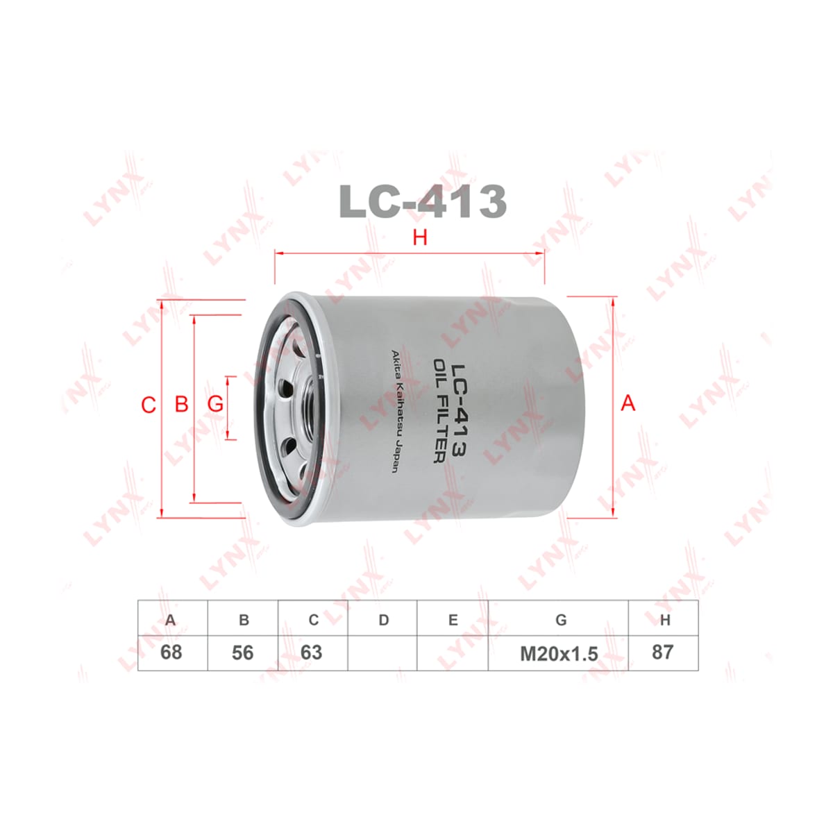 LYNXAUTO Фильтр масляный LC413