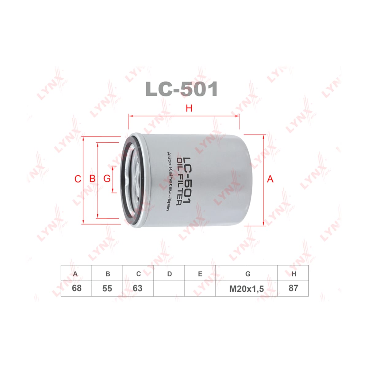 LYNXAUTO Фильтр масляный LC501