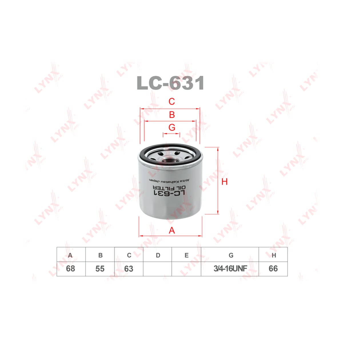 LYNXAUTO Фильтр масляный LC631