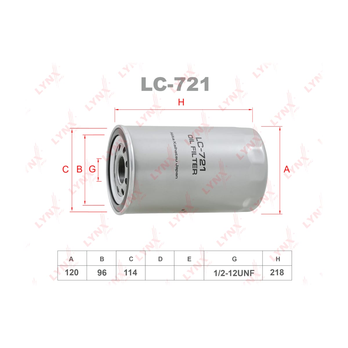 LYNXAUTO Фильтр масляный LC721