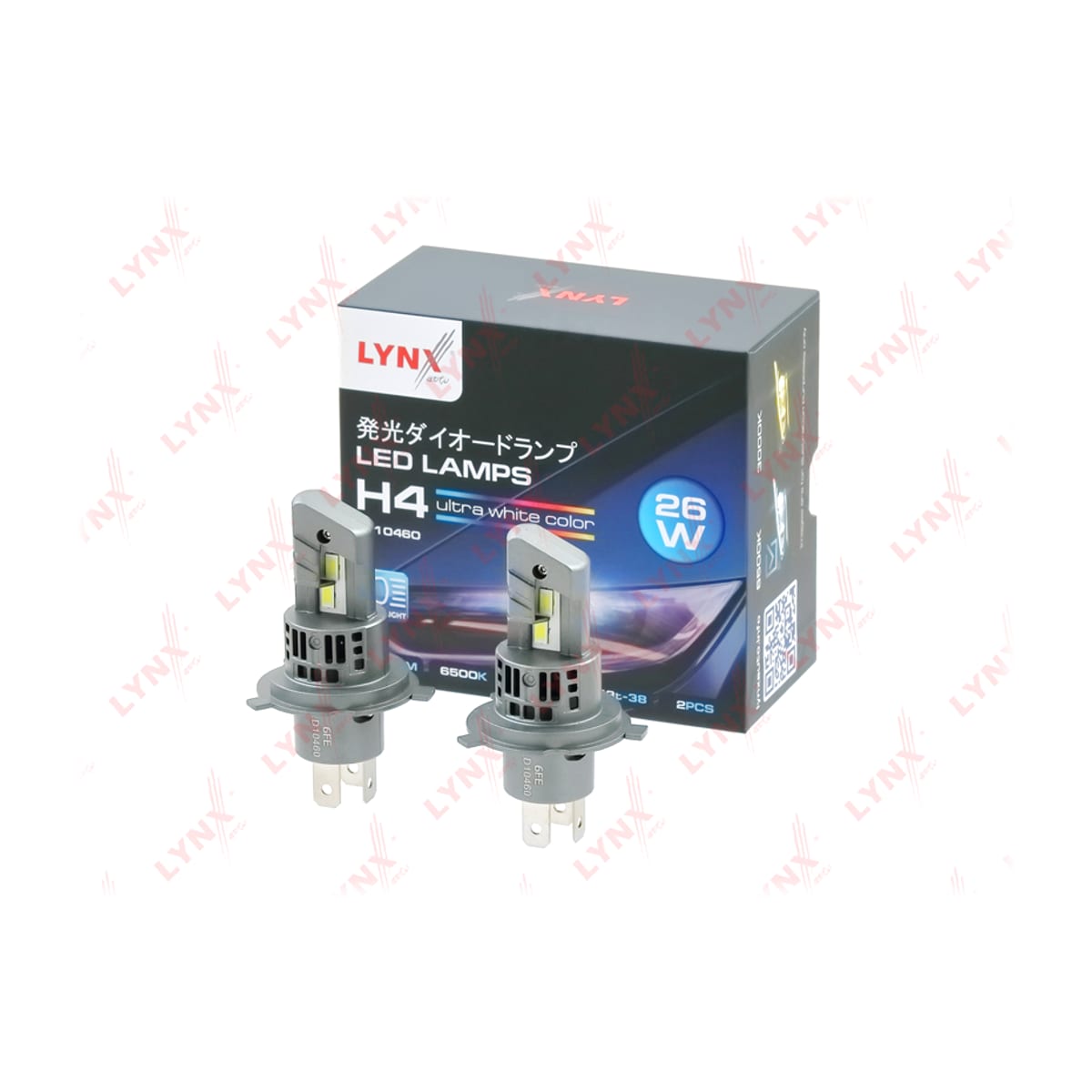 Деталь Лампа светодиодная (2 шт.) (LED H4 26W 12V P43t-38 2100lm 6500K) LYNXAUTO