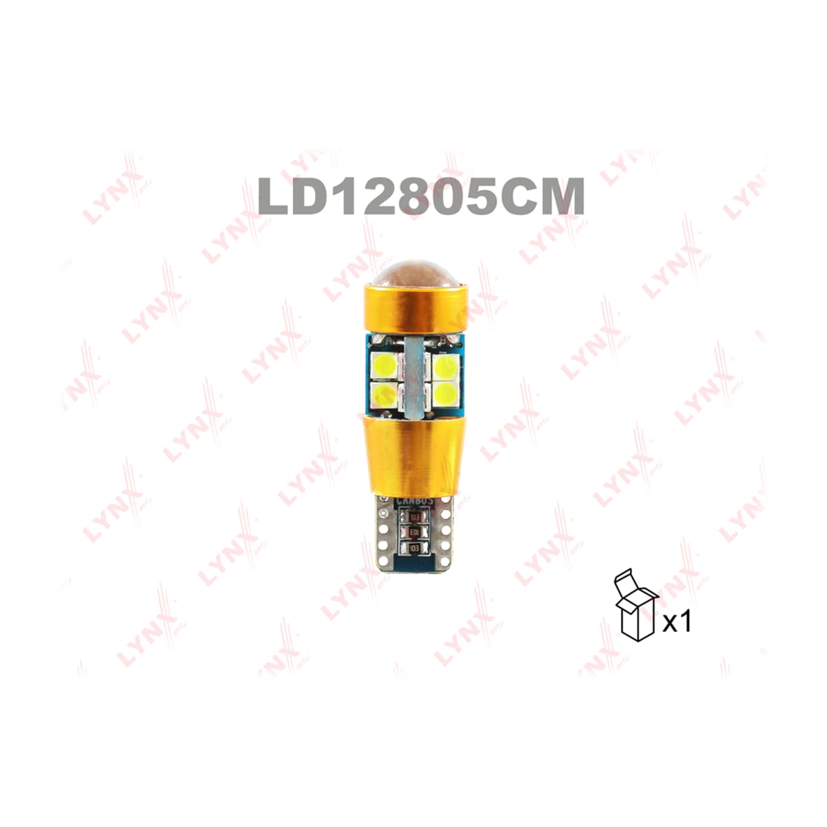 Деталь Лампа светодиодная LED W5W T10 12V W2,1x9,5d SMDx19 6200K CANbus LYNXAUTO