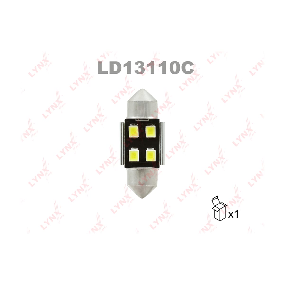 Деталь Лампа светодиодная LED C10W T11x31 12V SV8,5-8 SMDx4 7000K CANbus LYNXAUTO