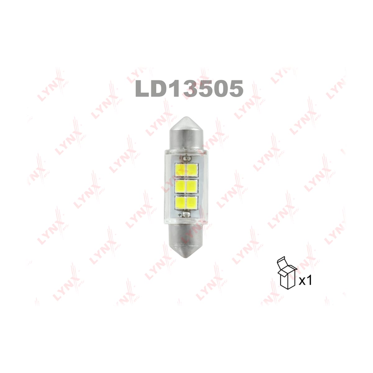 LYNXAUTO Лампа светодиодная LED C5W T11x35 12V SV8,5-8 SMDx6 6900K LD13505